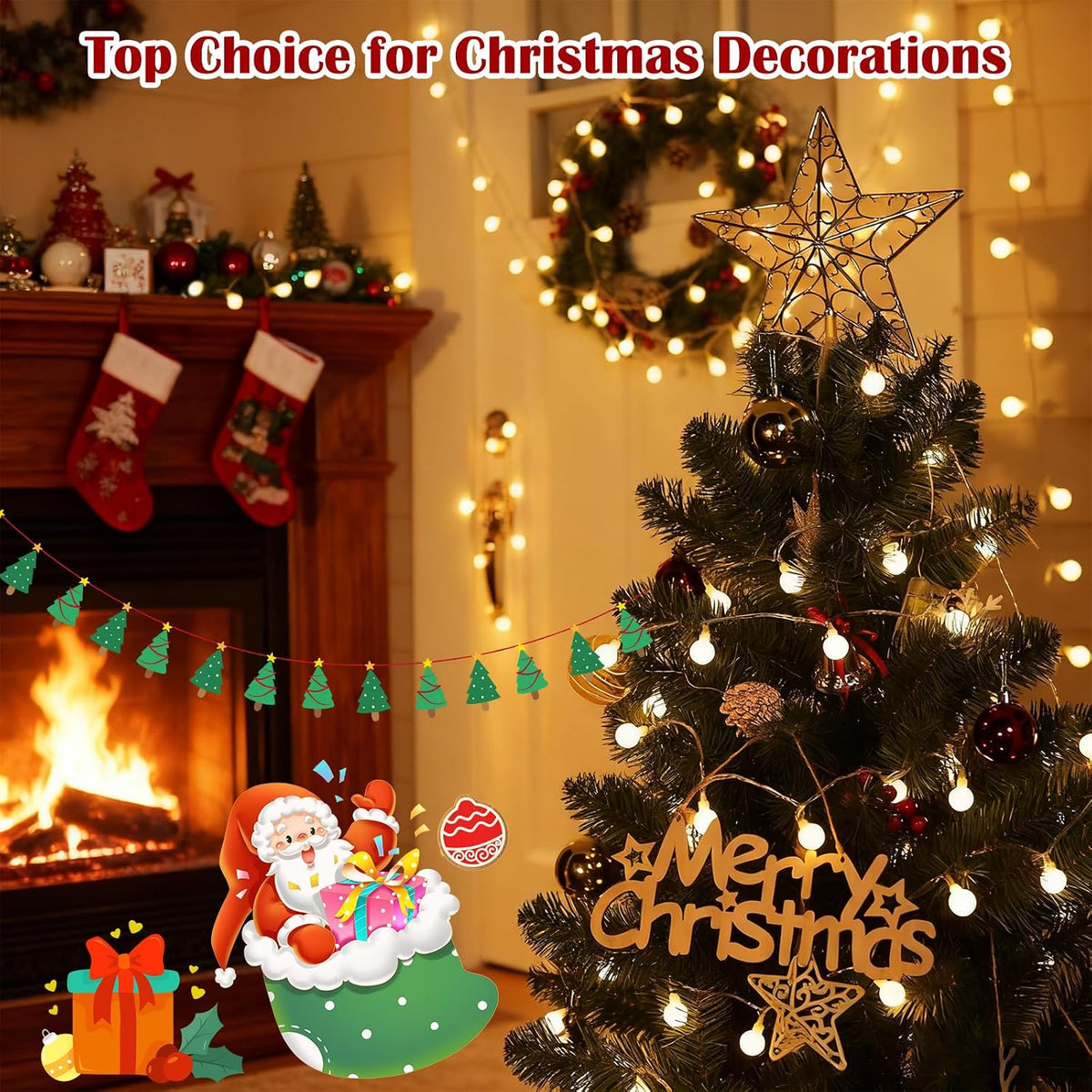 33FT 100LED Christmas Lights Indoor, Globe String Lights for Bedroom 8 Modes with Remote, Outdoor Hanging Fairy Lights for Room Wedding Garden Christmas Tree Party Decor, Warm White