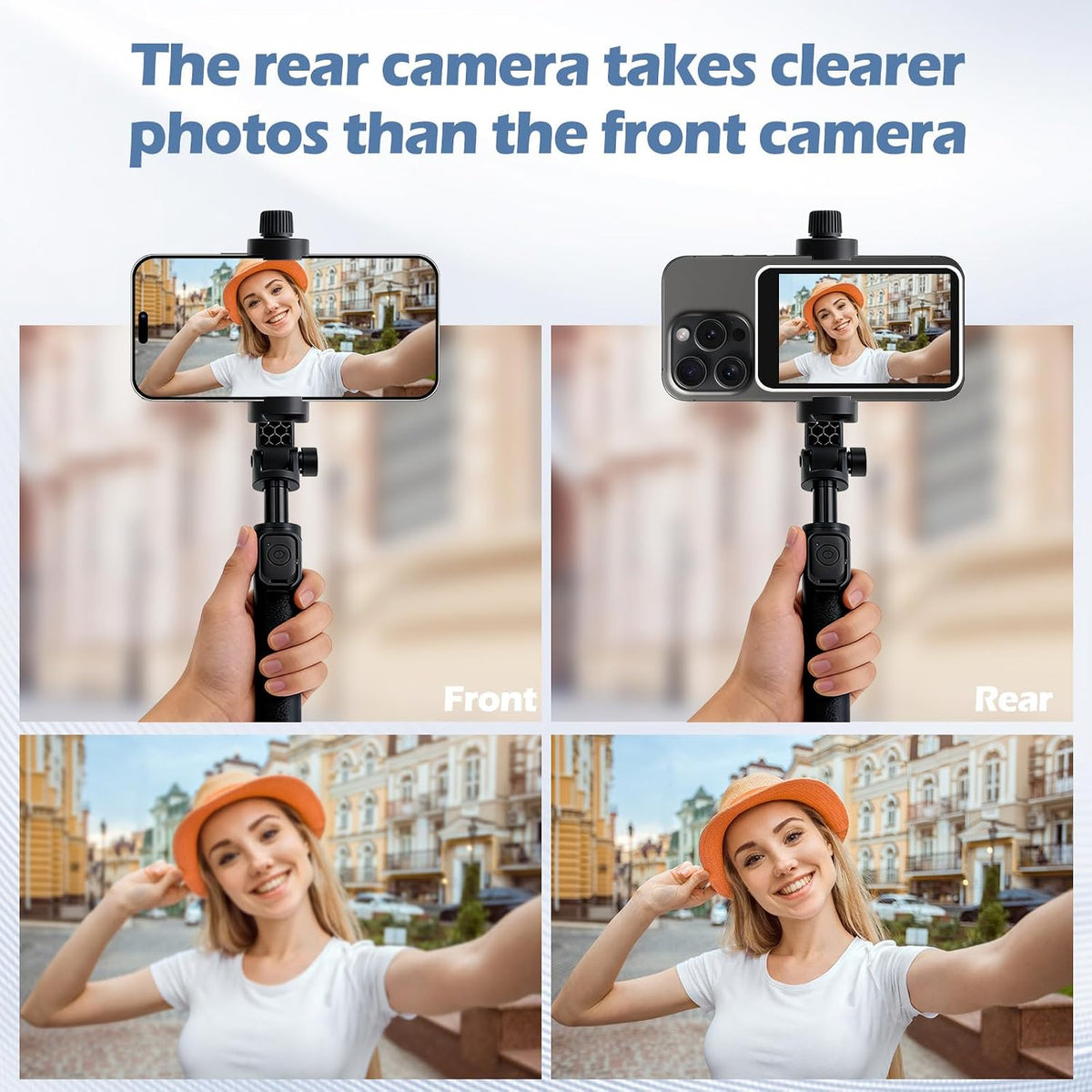 Selfie Monitor Screen for Iphone/Android,Magnetic Phone Vlog Selfie Screen with 1500Mah Battery&Bluetooth Remote,Wireless Back Camera Monitor for Live Streaming/Tiktok (White)