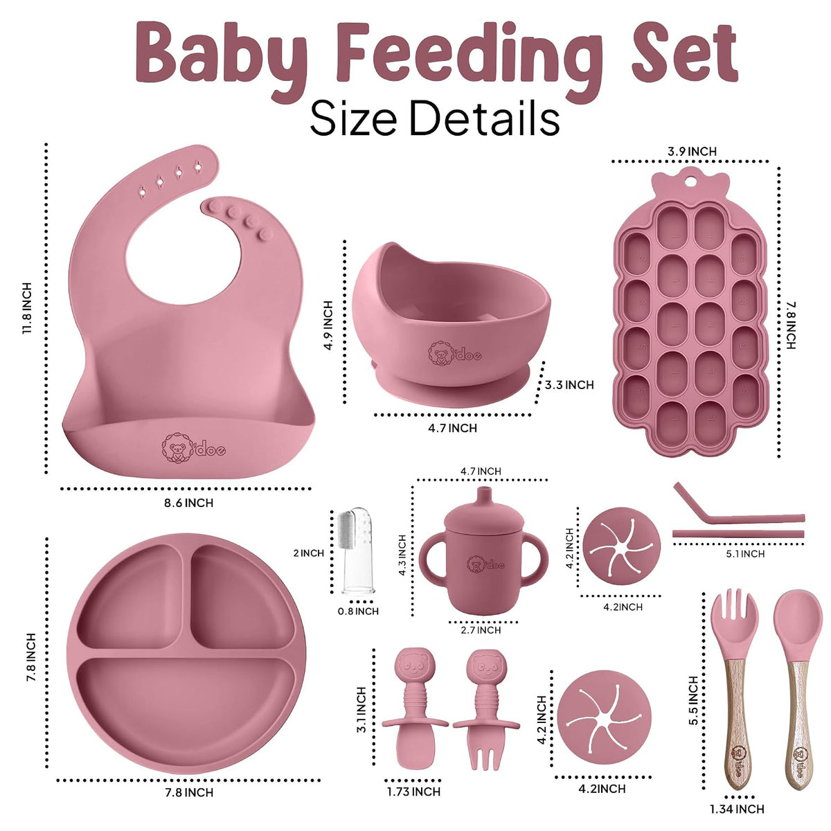 ™Baby Weaning Set, 15 Pcs Silicone Baby Feeding Set