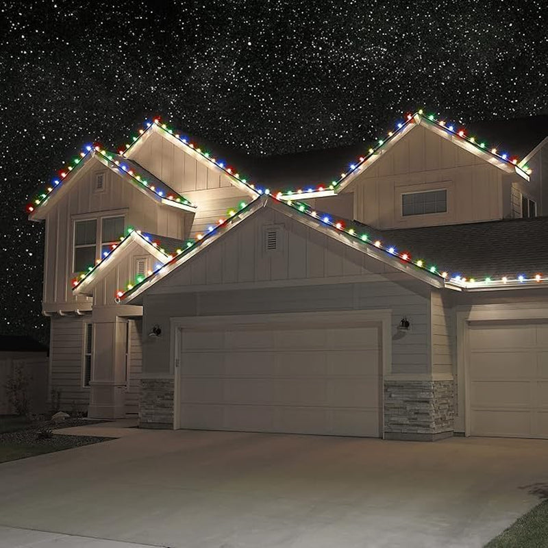 Holiday Lighting Outlet Faceted C7 Christmas Lights | Yellow LED Light Bulbs Holiday Decoration | Warm Christmas Decor for Indoor & Outdoor Use | 2 SMD Leds in Each Light Bulb | Set of 25