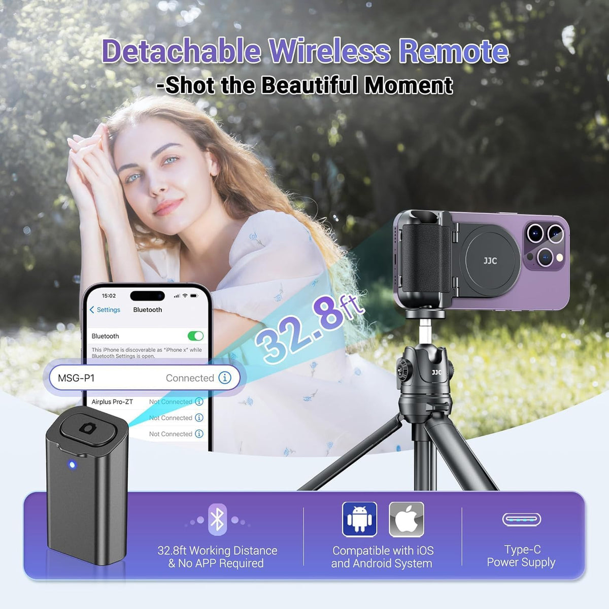 Magnetic Phone Camera Grip Shooting Holder W Tripod Mount & Shutter Remote