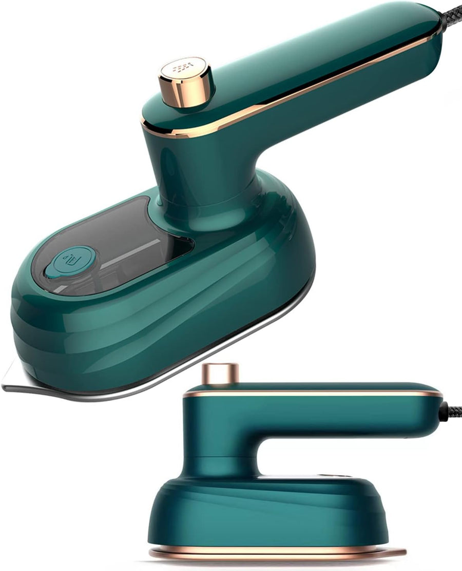 Mini Travel Iron for Clothes, Handheld Portable Electric Heat Press, Green