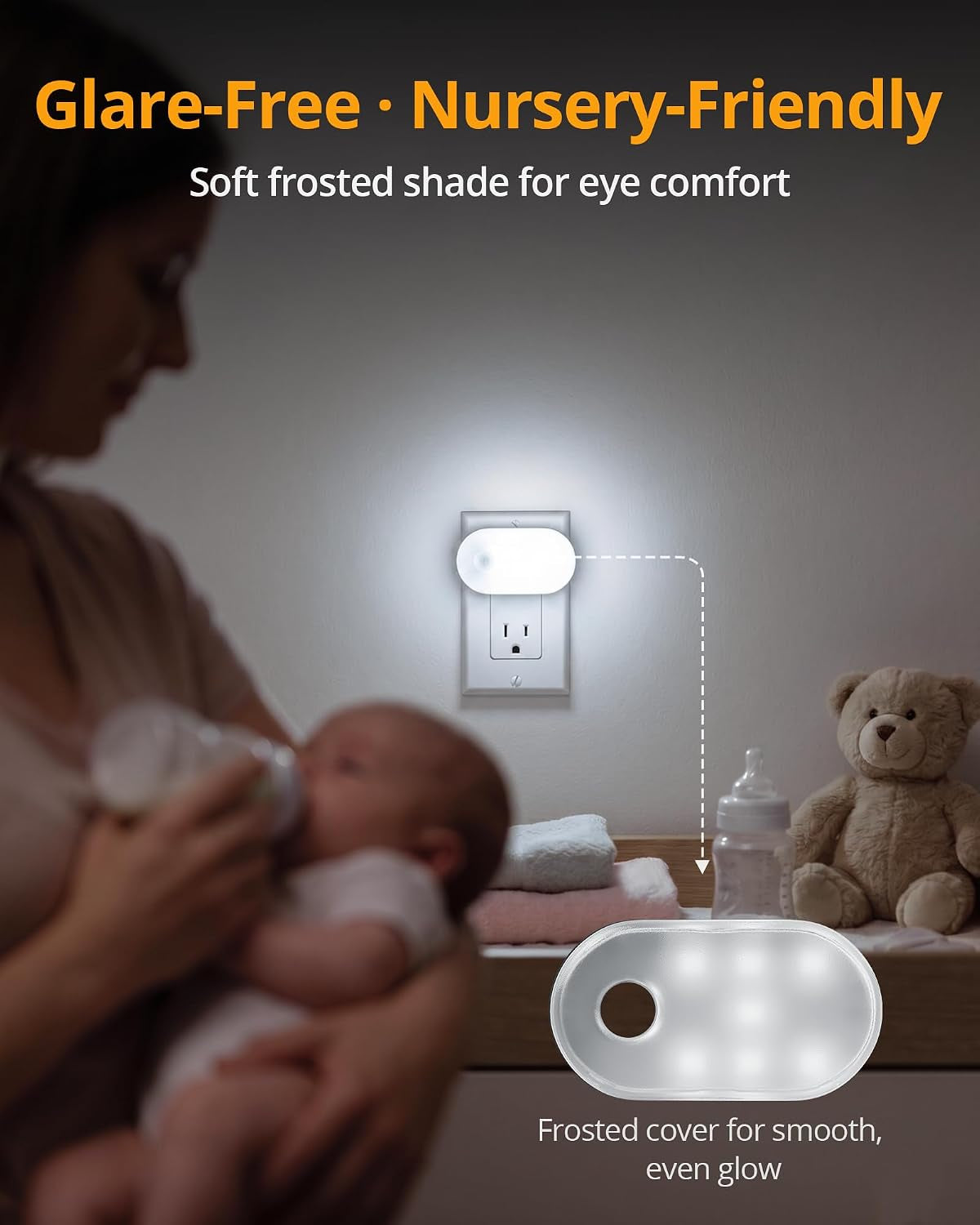 120 Lumens Ultra Bright Plug-In Motion Sensor Night Light, 4-Pack