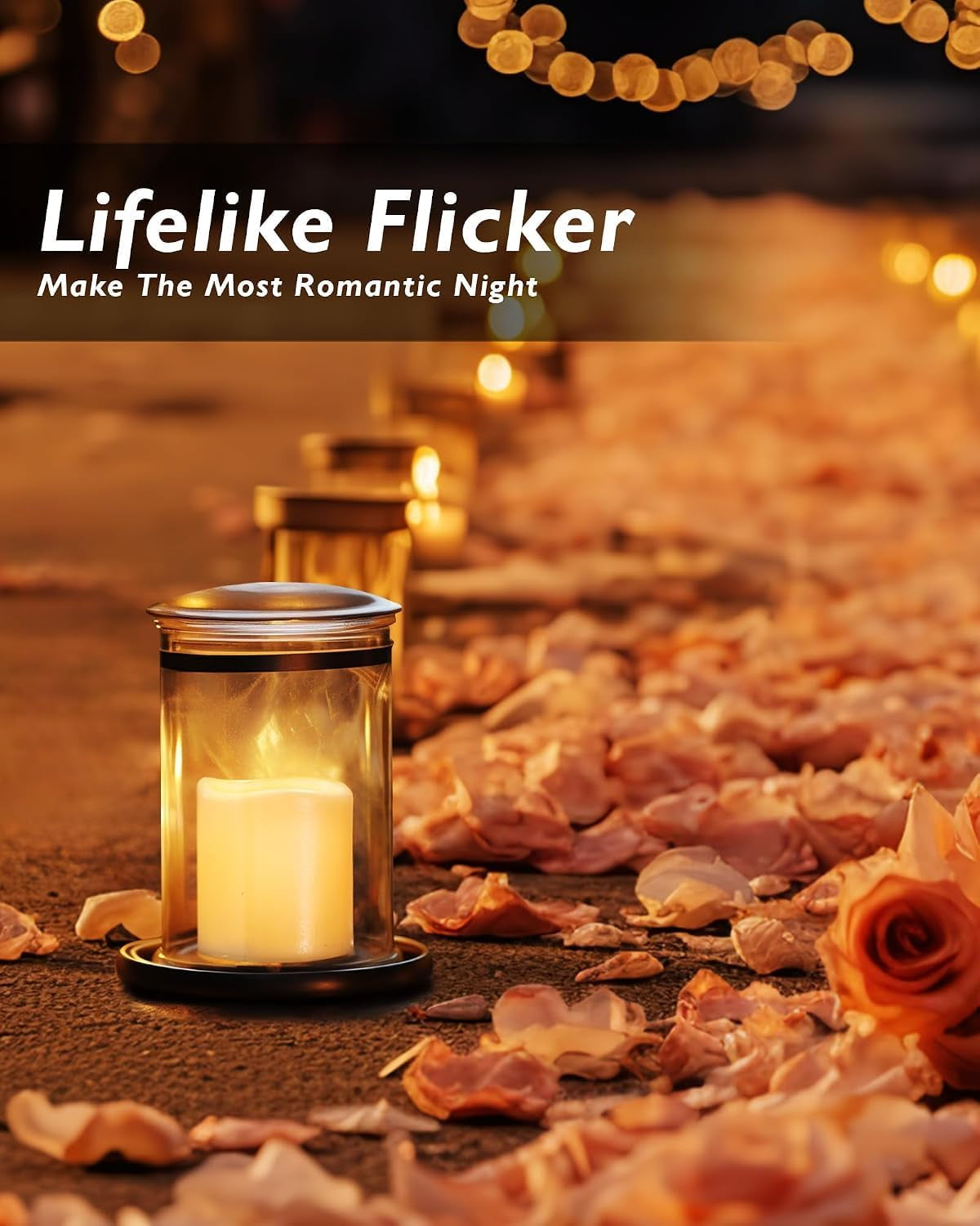 50 Pack Ivory Flameless Flickering LED Votive Tealights Candles