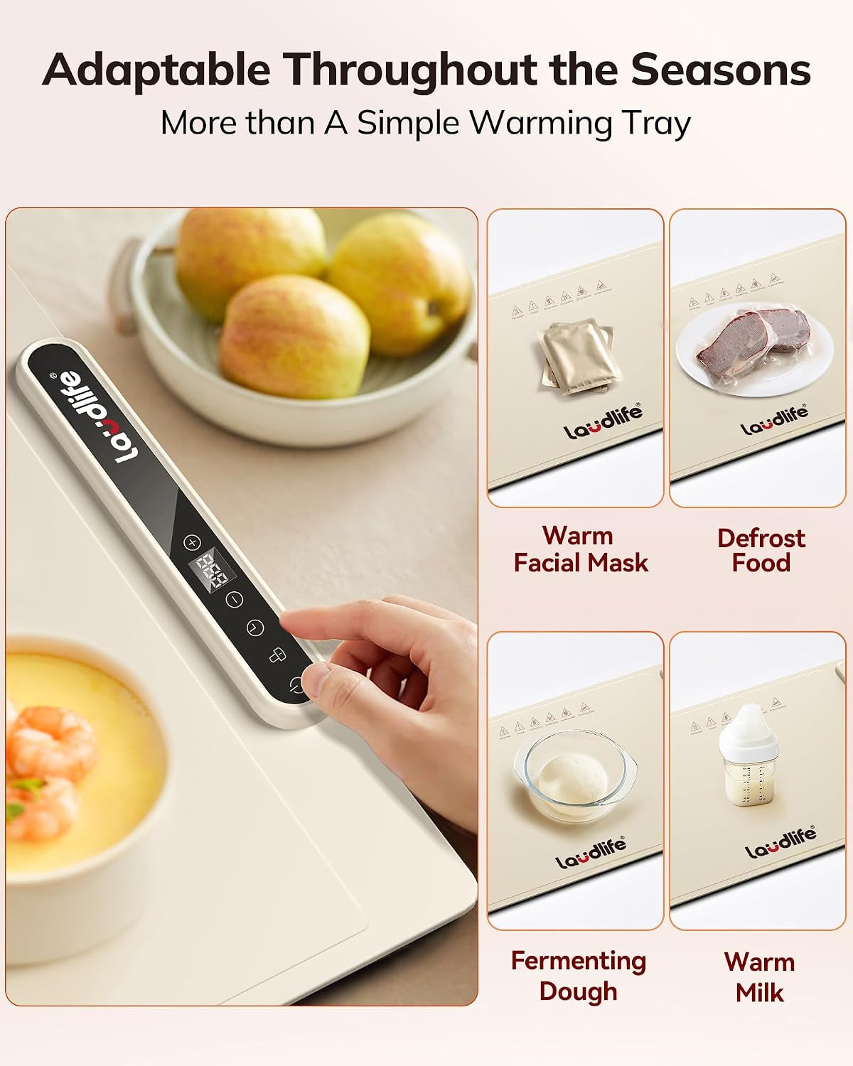 Food Warming Mat 24X16, Foldable Food Warmer for Parties