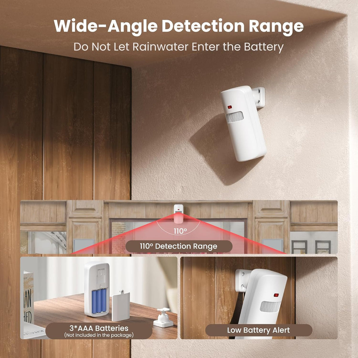 Wireless Motion Sensor Door Chime, Fast Detection PIR Entry Alert(5S Interval Alarm) with 61 Chimes, 5 Volume Levels, RGB Light Indicator, Easy Install for Business, Home, Elderly, Visitors