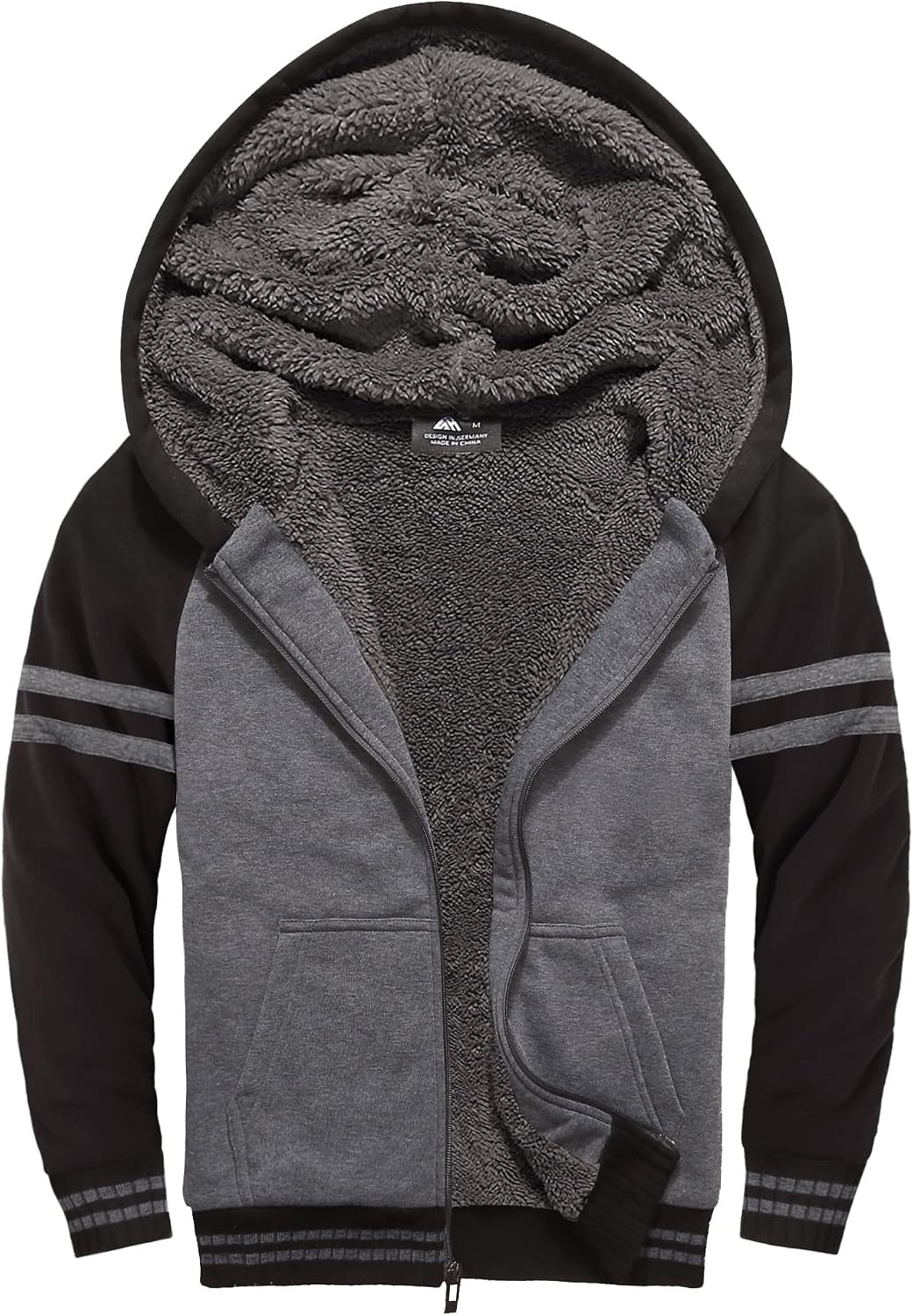 Boys Fleece Jacket Sherpa Lined Zip up Hoodie for Kids