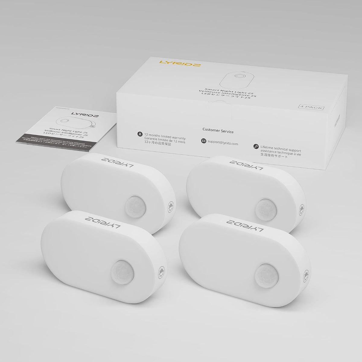 120 Lumens Ultra Bright Plug-In Motion Sensor Night Light, 4-Pack