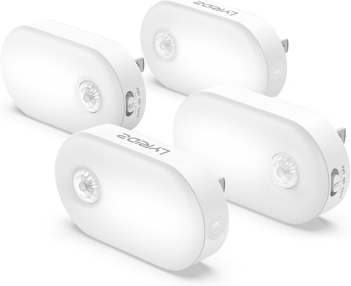 120 Lumens Ultra Bright Plug-In Motion Sensor Night Light, 4-Pack