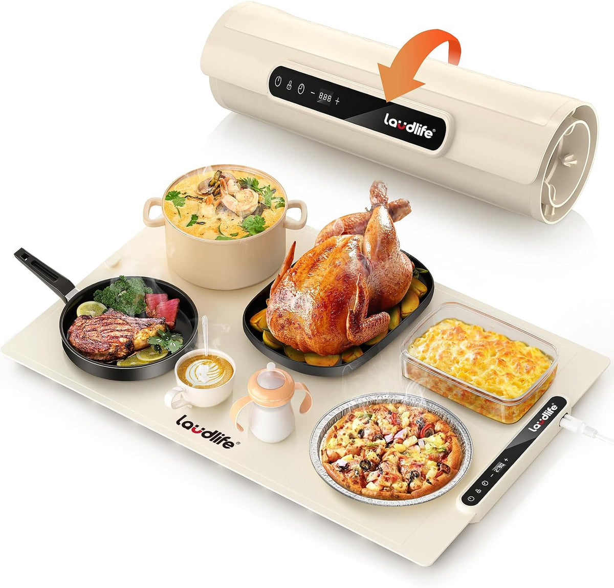 Food Warming Mat 24X16, Foldable Food Warmer for Parties