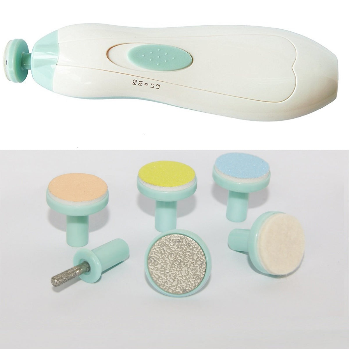 Baby Nail File Electric Nail Trimmer Clippers, Blue and White