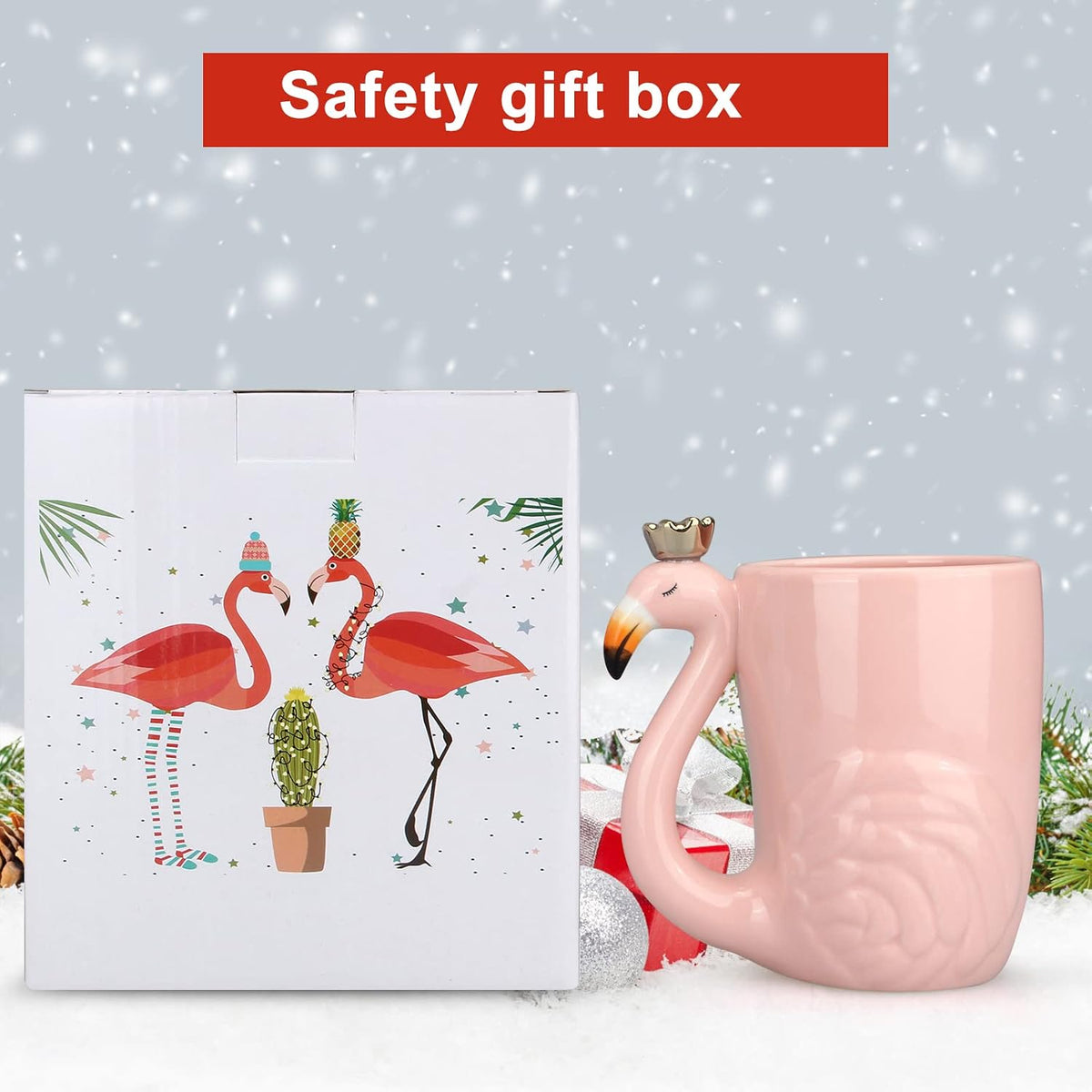 Cute Pink Flamingo Gifts for Women Coffee Mug Unique Ceramic Animal Cups