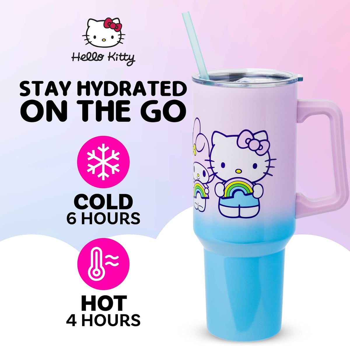 Sanrio Hello Kitty and Friends Stainless Steel Tumbler, 40Oz