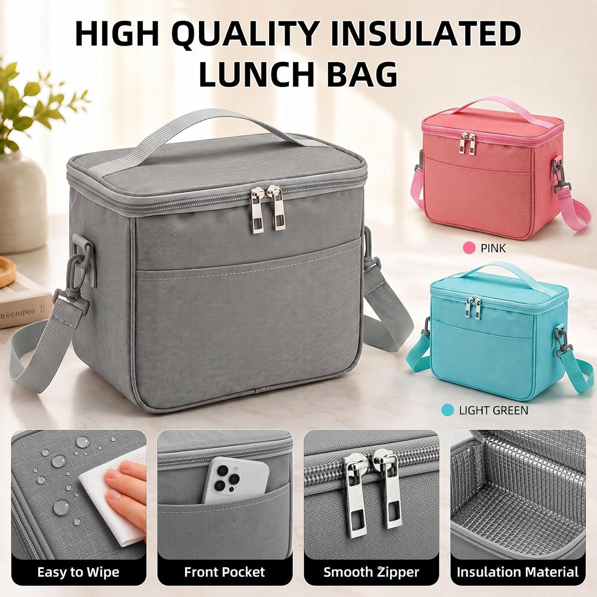 Bento Box Adults Lunch Box for Men Boys with Lunch Bags