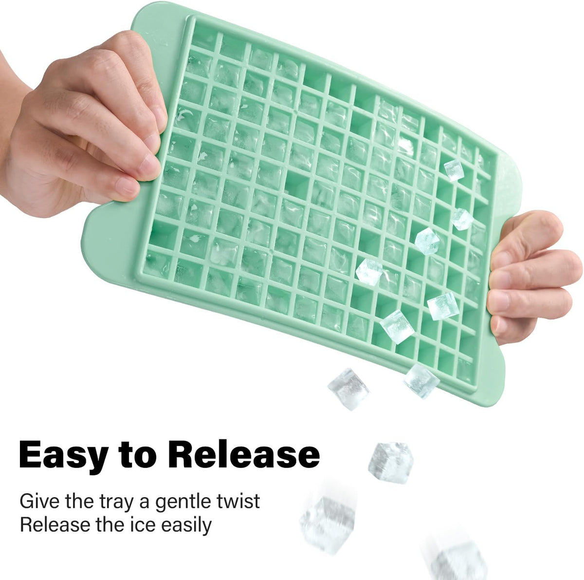 Mini Ice Cube Tray for Freezer:  Small Ice Trays for Freezer with Bin - 117×4PCS Easy Release Nugget Ice Tray - Crushed Ice Tray with Container