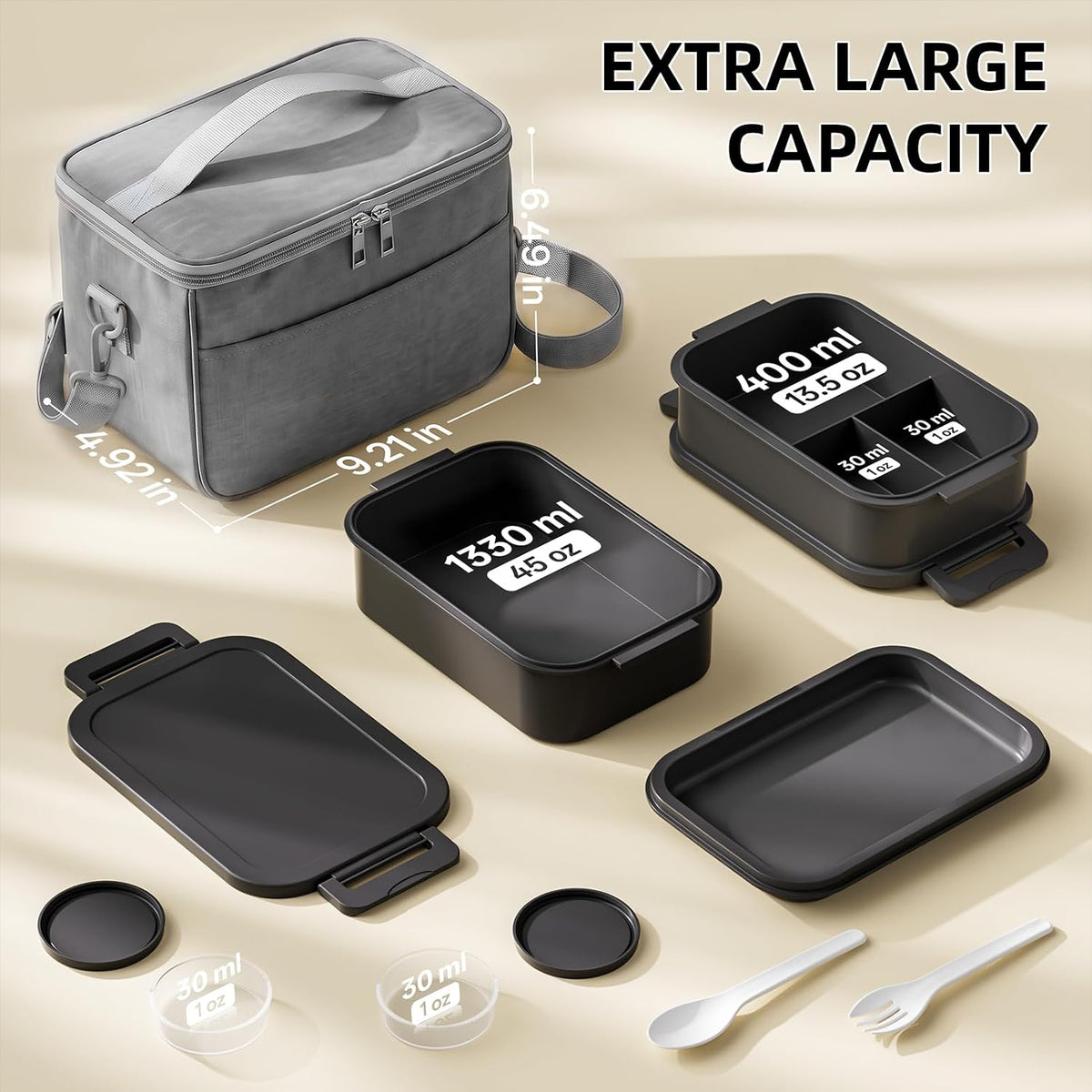 Bento Box Adults Lunch Box for Men Boys with Lunch Bags