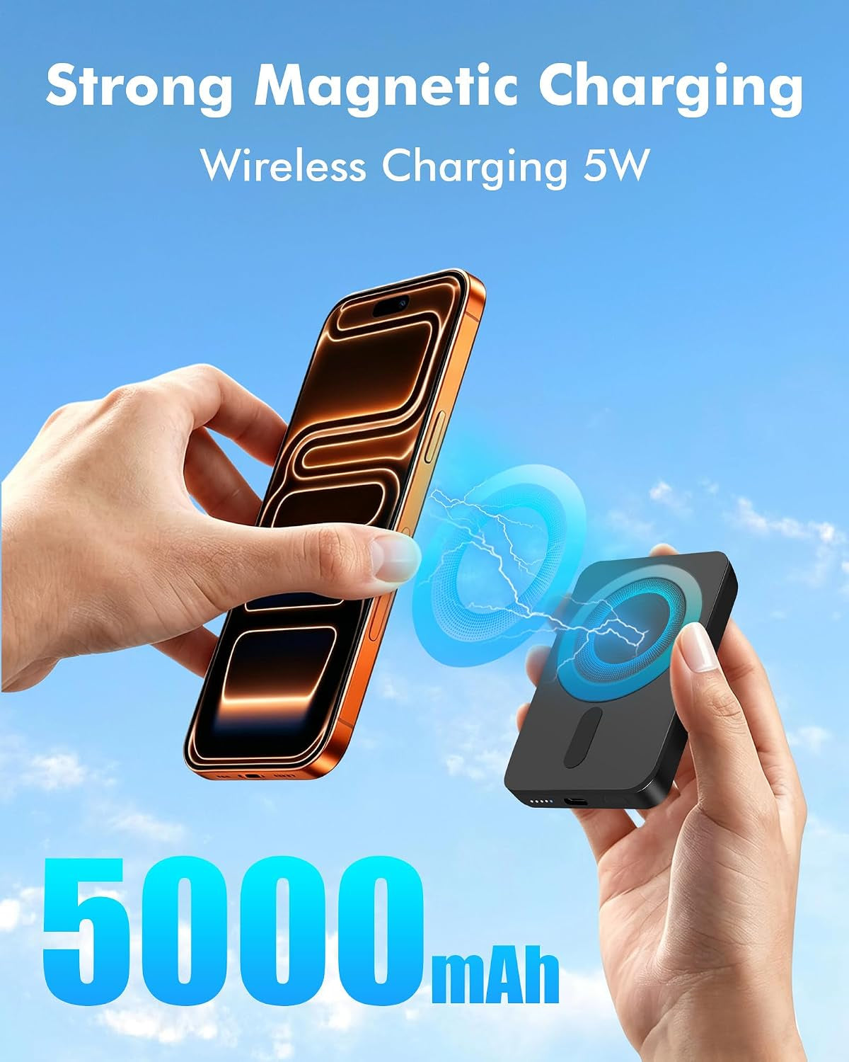 Magnetic Portable Charger Power Bank for Iphone 5000Mah
