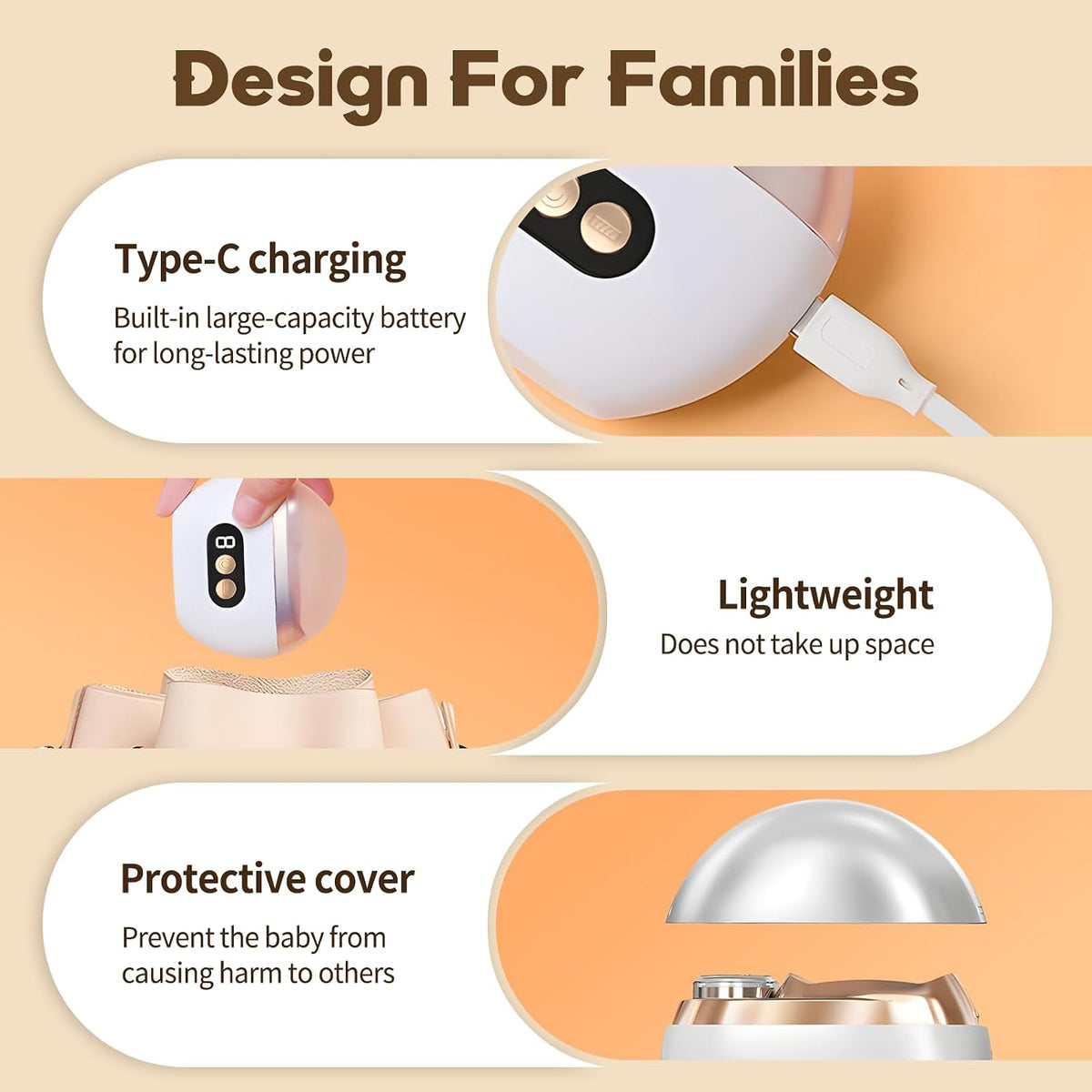 Multi-Functional Electric Nail Trimmer, 2 in 1 Electric Polishing Automatic Nail Clippers, Electric Nail Clipper with 3 Speed Levels, Safe and Convenient Nail Trimmer