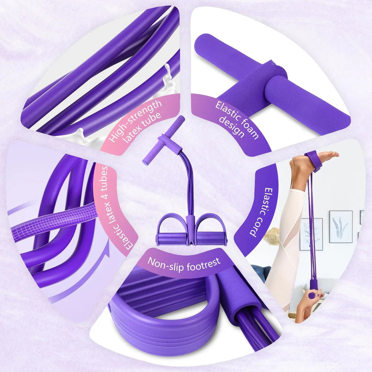 Fitness Resistance Band Foot Pedal Abdominal Exercise Auxiliary Thin Belly Leg Fitness Home Gym Equipment Women Six Rope Stretch